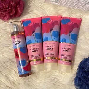 NWT Bath & Body Works Carried Away 3 body creams & 1 Fragance